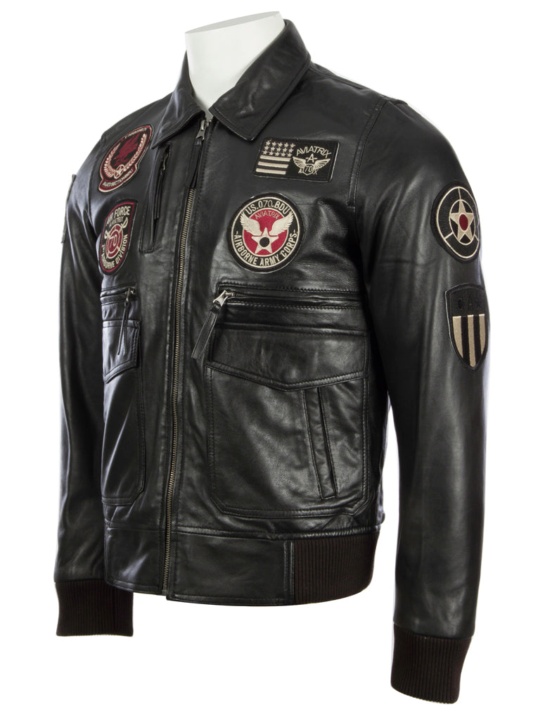 9079 Aviatrix Men's Pilot Jacket - Black