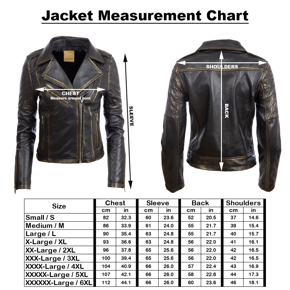 Aviatrix Mujer Cuero Real Vintage Look Chaqueta Biker (VVGJ)