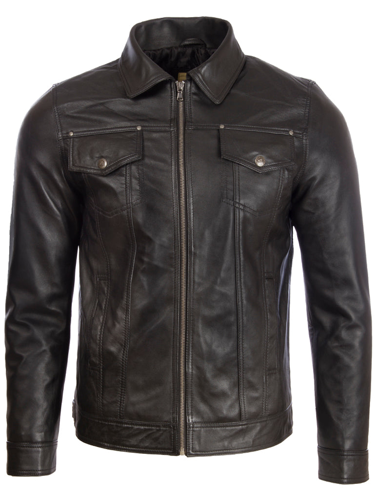 Chaqueta Harrington de gamuza real para hombre, estilo clásico con  cremallera, estilo Larry