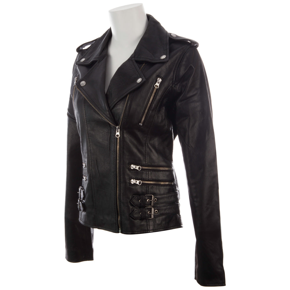 AGSM Women's Biker Jacket - Black