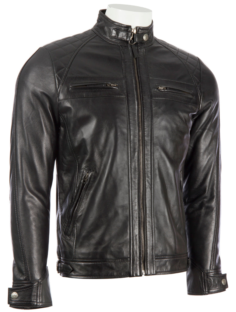 44T9 Men's Biker Jacket - Black