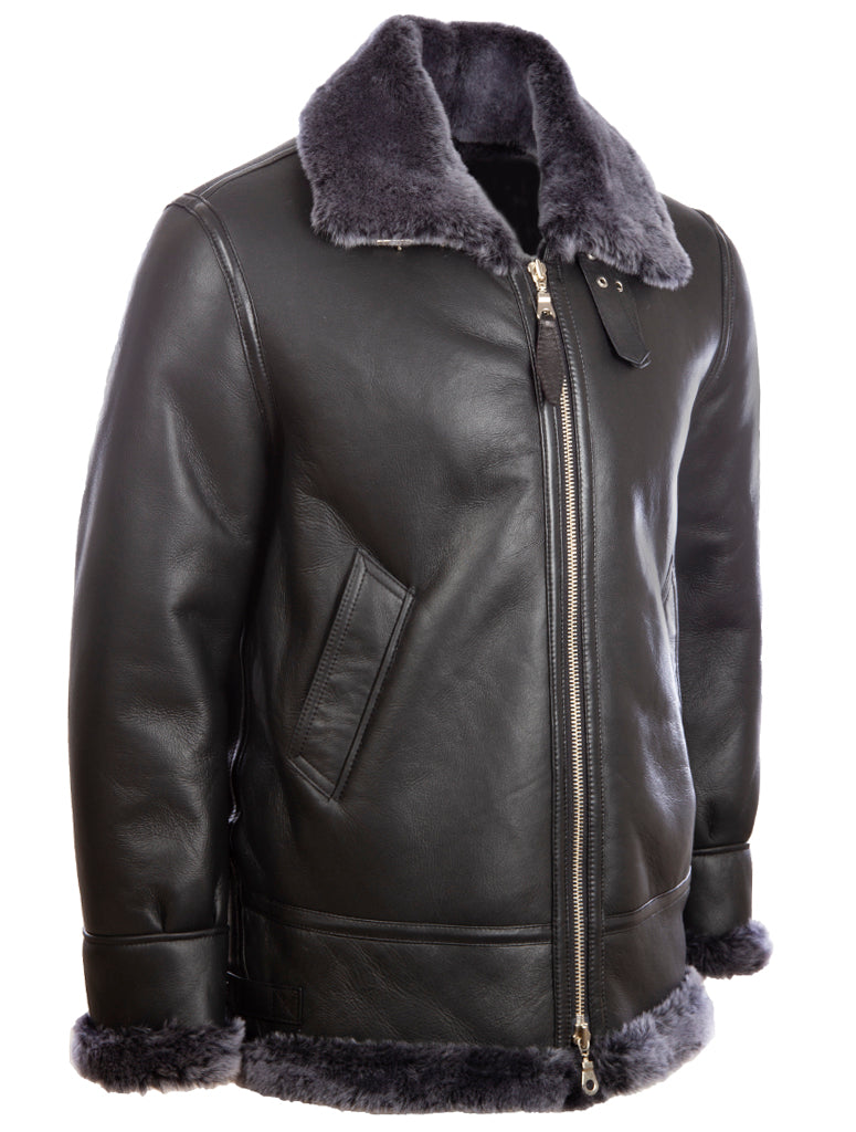 JEE2 Men's Shearling Jacket - Black/Snowtop Fur