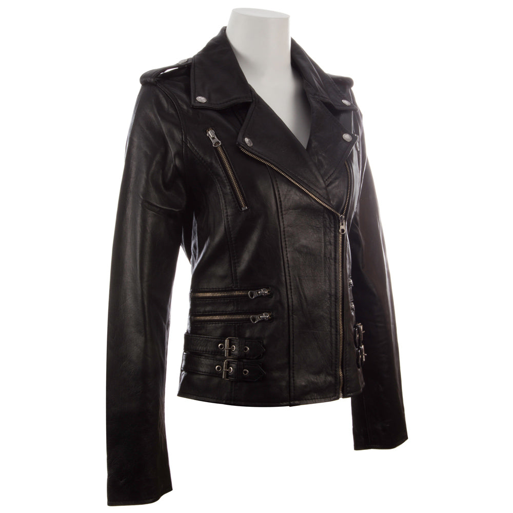 AGSM Women's Biker Jacket - Black