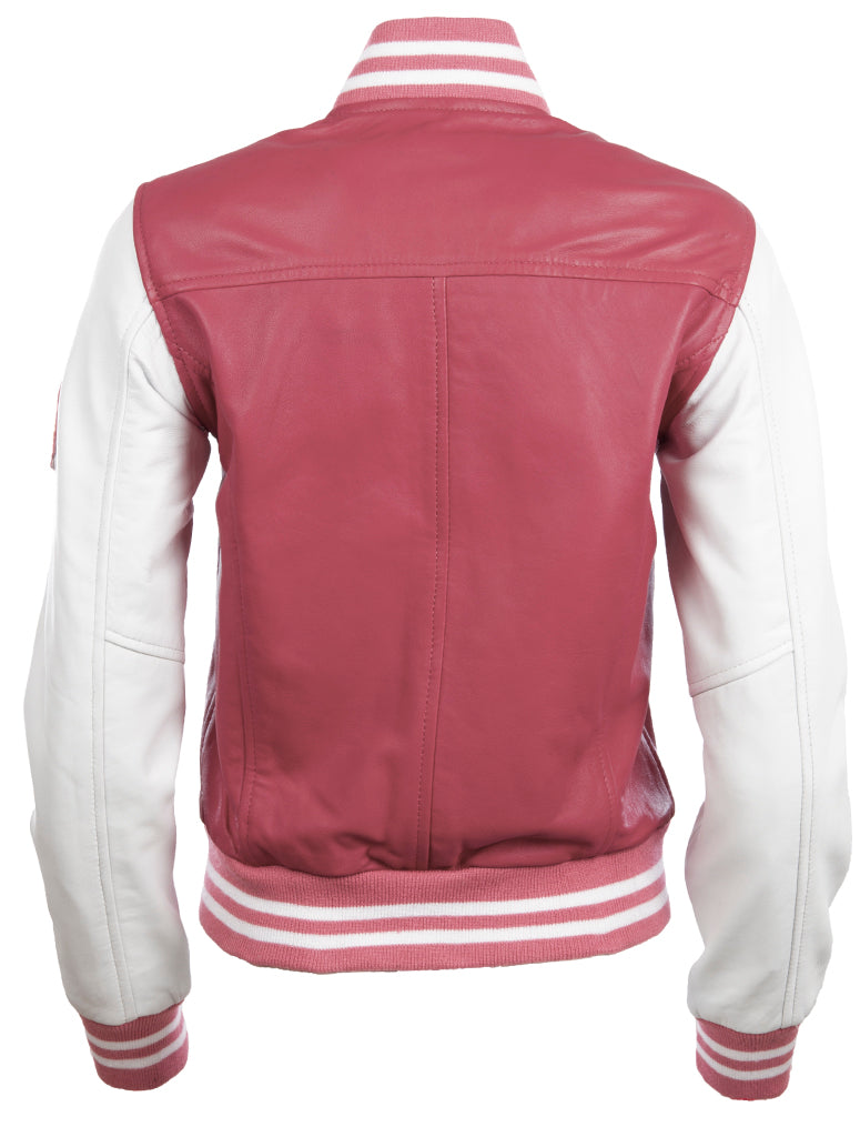 YWVV Women's Varsity Jacket - Pink/White