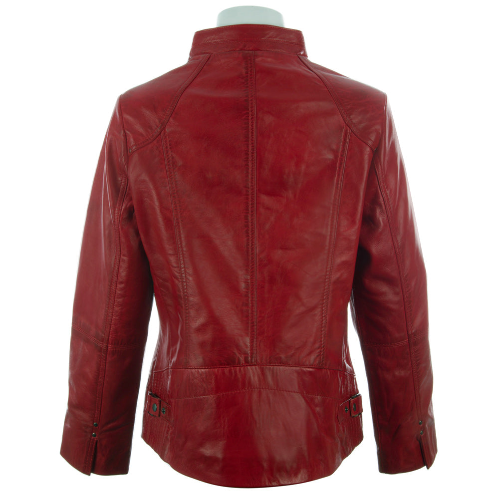 OBFQ Women's Biker Jacket - Red