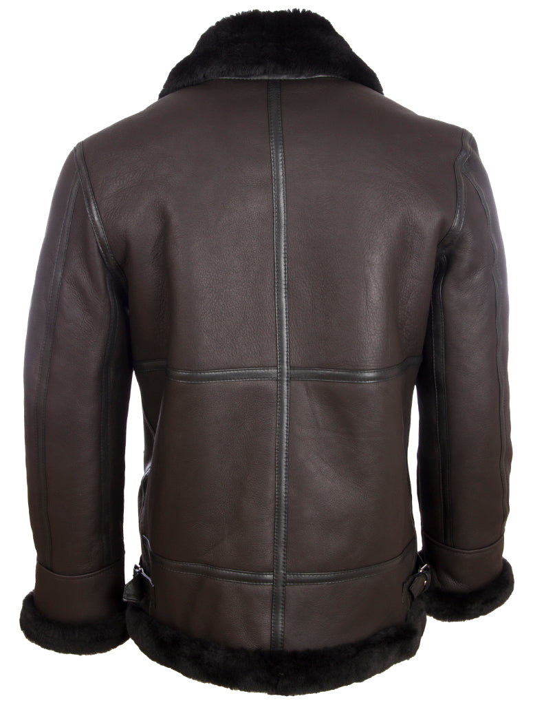 Giacca pilota Aviator Aviatrix Real Leather Shearling Classic (JEE2) - Pelliccia Nera/Nera