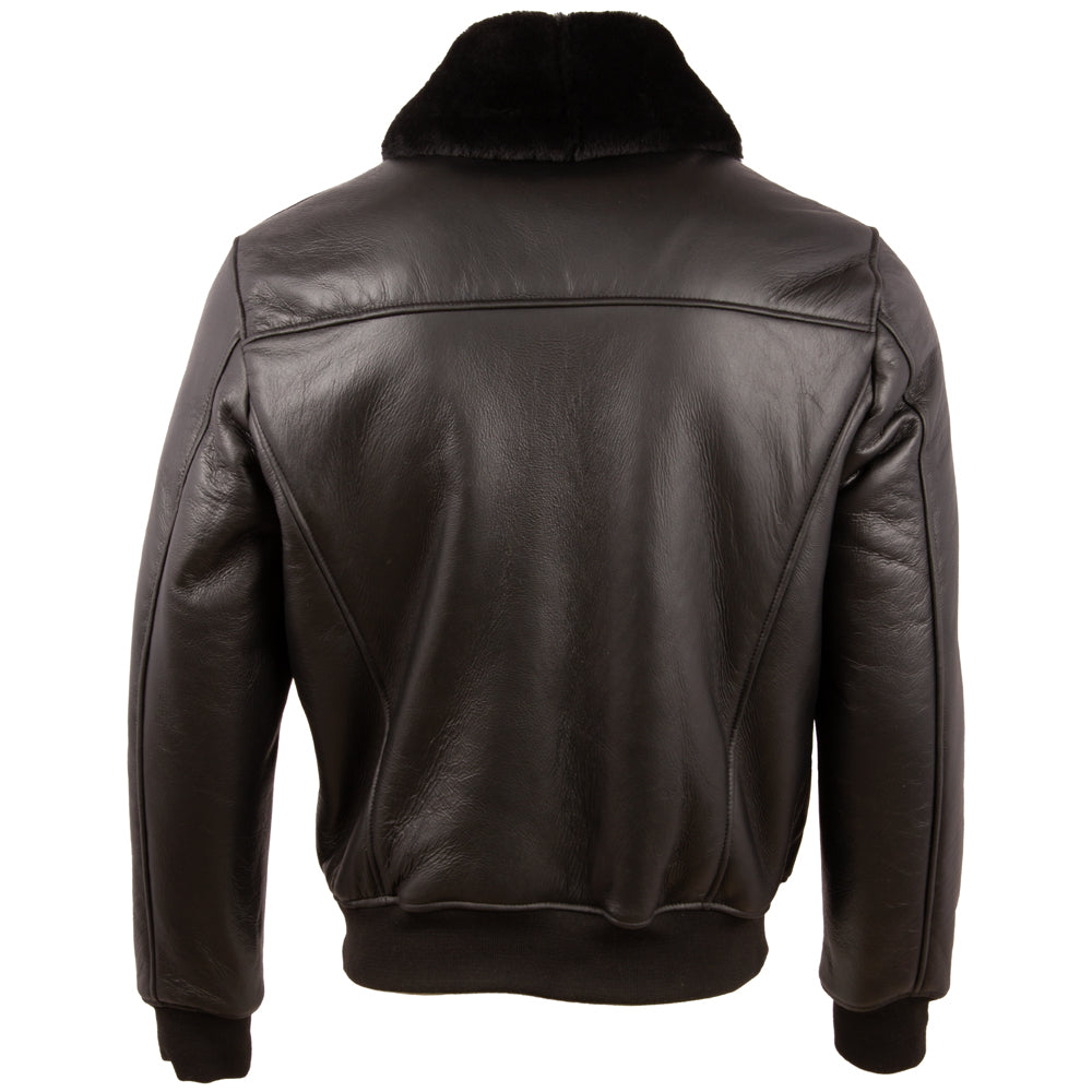 Chaqueta de bombardeo de moda de cuero real de Aviatrix Hombre (7dia)