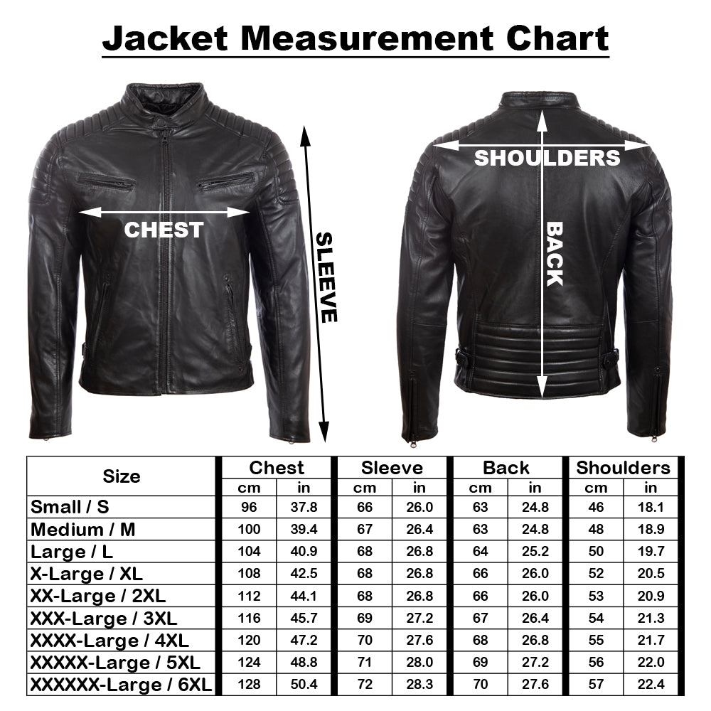 Aviatrix Chaqueta de motociclista de cuero real para hombre con detalles en los hombros acolchados (T86N)