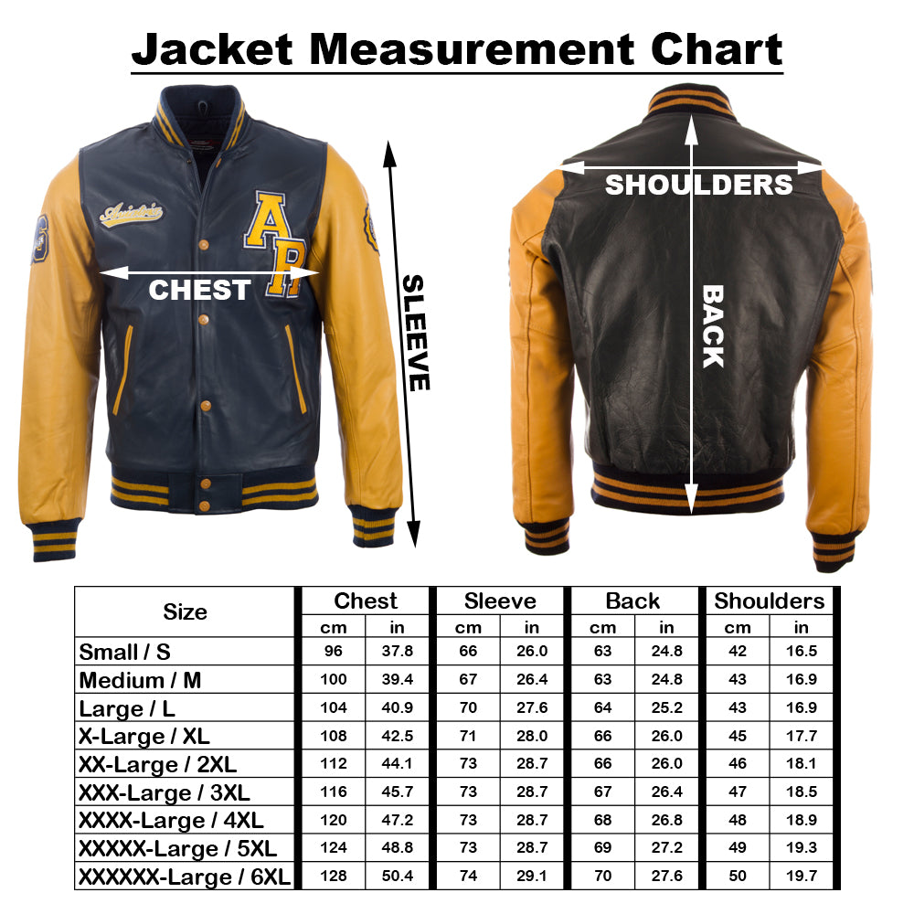 Aviatrix Men’s Real Cow Hide Leather Varsity Patch Bomber Jacket (VZH7)