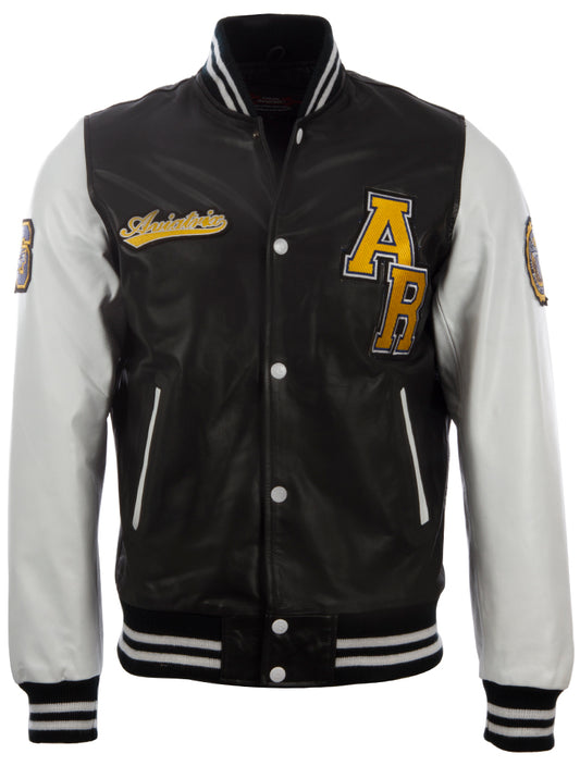 VZH7 Men's Varsity Jacket - Black/White