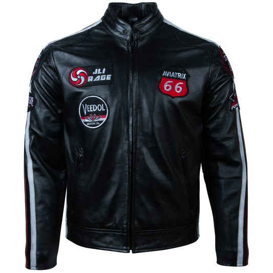 LSS3 Men's Racing Biker Jacket - Black