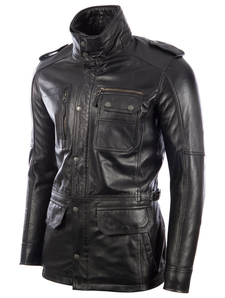 ZGOK Men's Military Field Coat - Black