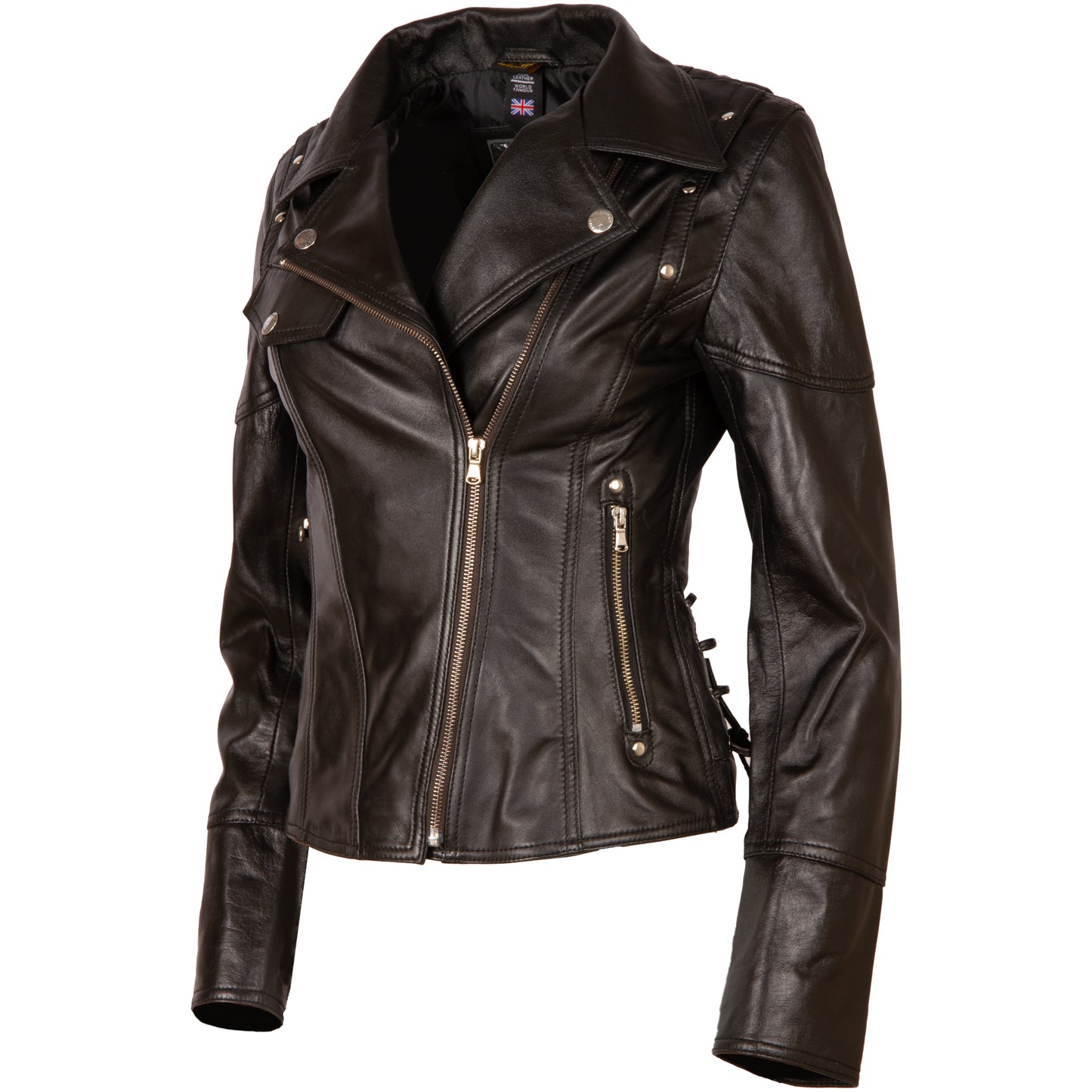 Aviatrix Women's Real Leather Fitted Fashion Lace Jacket (WTGD)