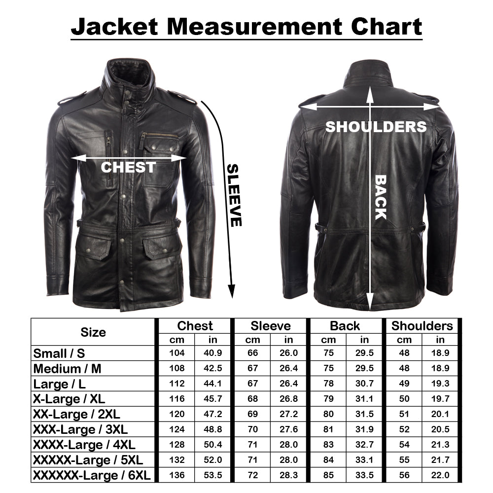 Aviatrix Men's Real Leather Fashion Military Field Jacket Coat (ZGOK)