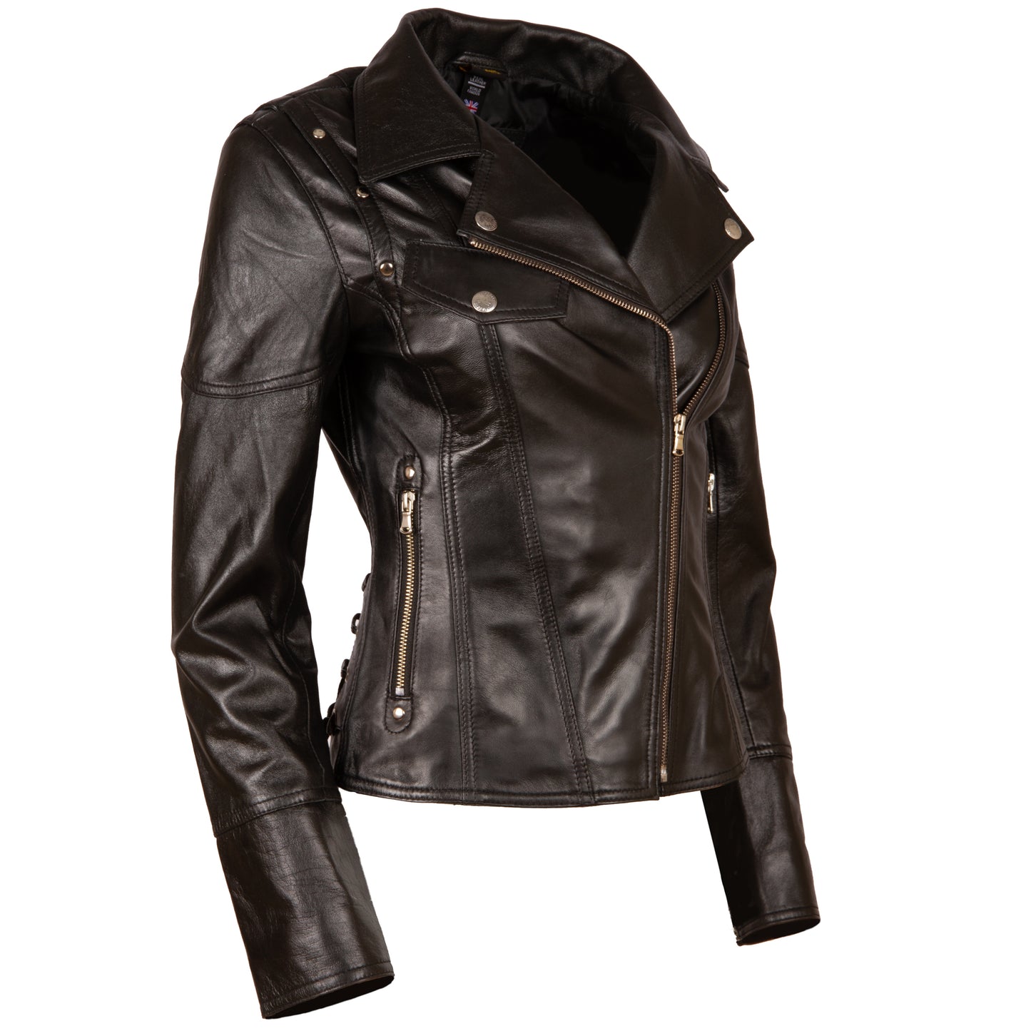 Aviatrix Women's Real Leather Fitted Fashion Lace Jacket (WTGD)