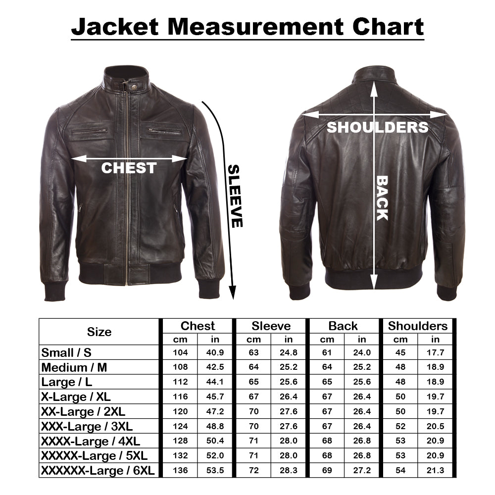 Aviatrix Men's Real Leather Fashion Bomber Jacket with Shoulder Detailing (OS3R) - Black