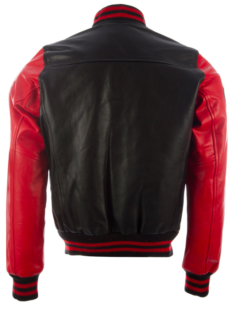 VZH7 Men's Varsity Jacket - Black/Red