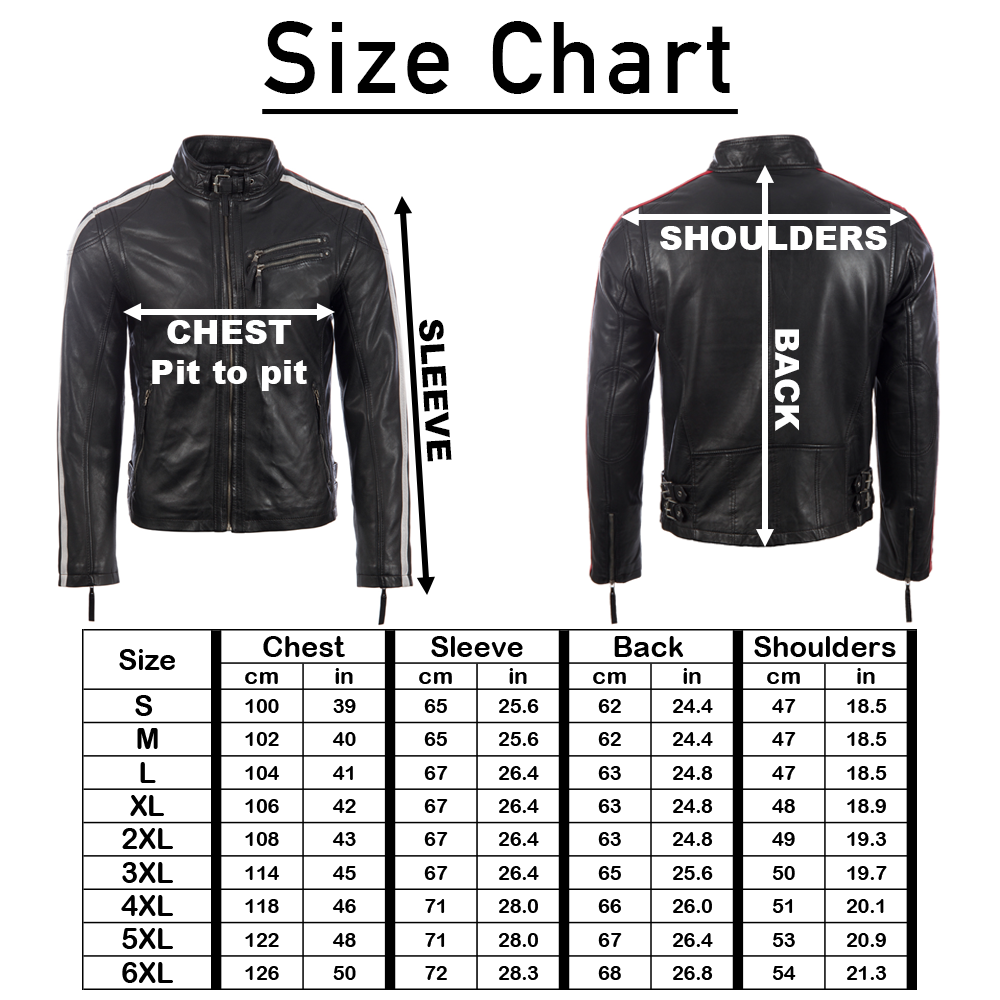 Aviatrix Men's Real Leather Biker Racing Fashion Jacket (KPTW) - Black
