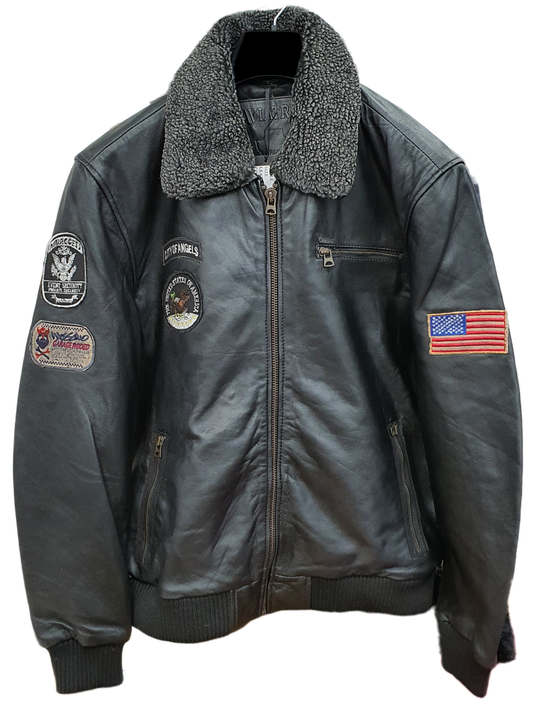 Aviatrix Mens American Pilot Jacket with Fur Collar