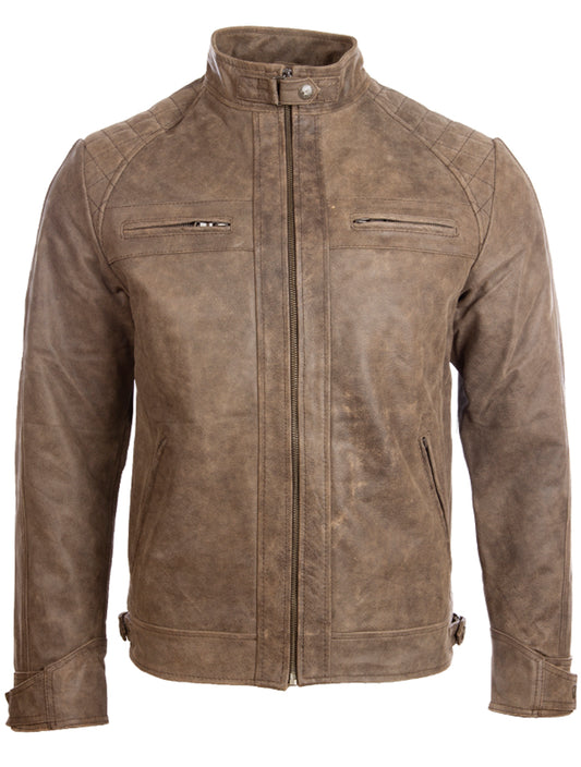 44T9 Men's Biker Jacket - Desert Tan