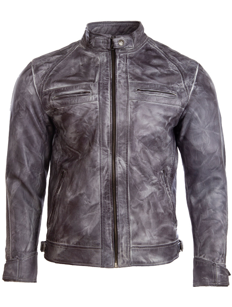 Aviatrix Men's Real Leather Crosshatch Shoulder Detail Fashion Jacket ...