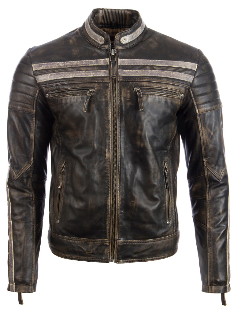 Aviatrix Men’s Real Leather Special Retro Fashion Jacket (4W9C)