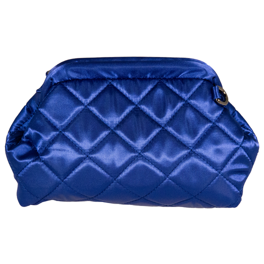 UNTRUE Women’s Haute Couture Chain Design Shoulder Evening Party Purse Clutch Bag Handbag Vegan Leather (FNNR) - Blue