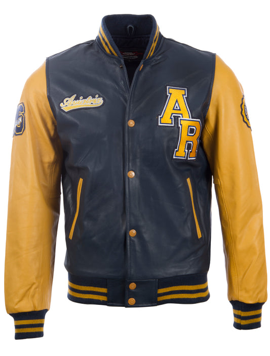 VZH7 Men's Varsity Jacket - Navy/Mustard