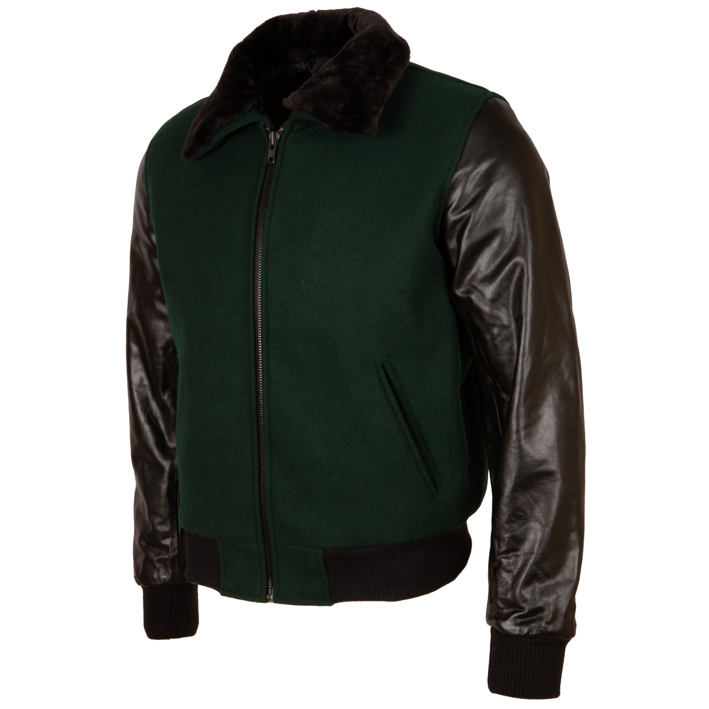 Aviatrix Men’s Leather And Wool Varsity Letterman College Fashion Jacket (Y3EZ) - Target 2