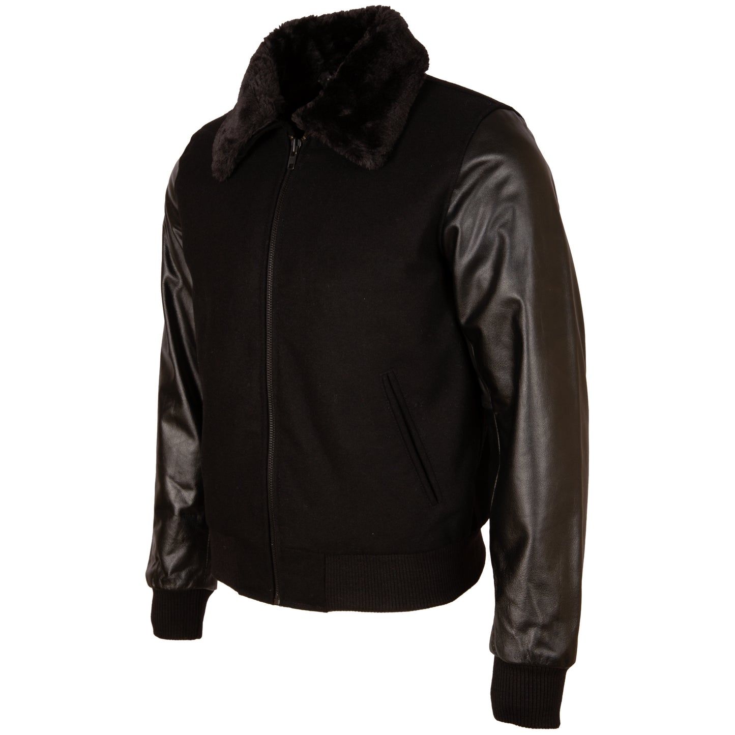 Aviatrix Men’s Leather And Wool Varsity Letterman College Fashion Jacket (Y3EZ) - Target 1