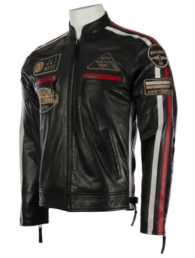 CXUS Men's Racing Biker Jacket - Black