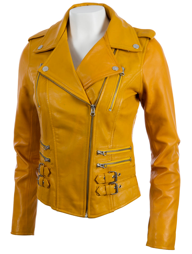 AGSM Women's Biker Jacket - Yellow