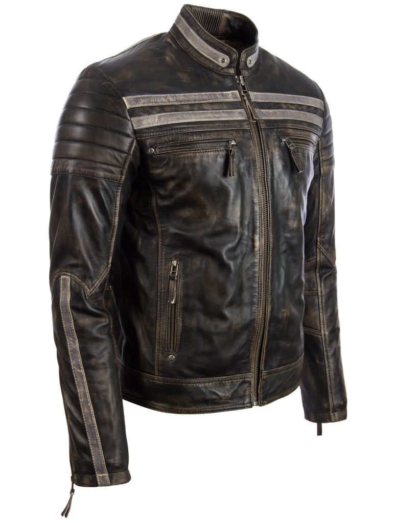 Aviatrix Men’s Real Leather Special Retro Fashion Jacket (4W9C)