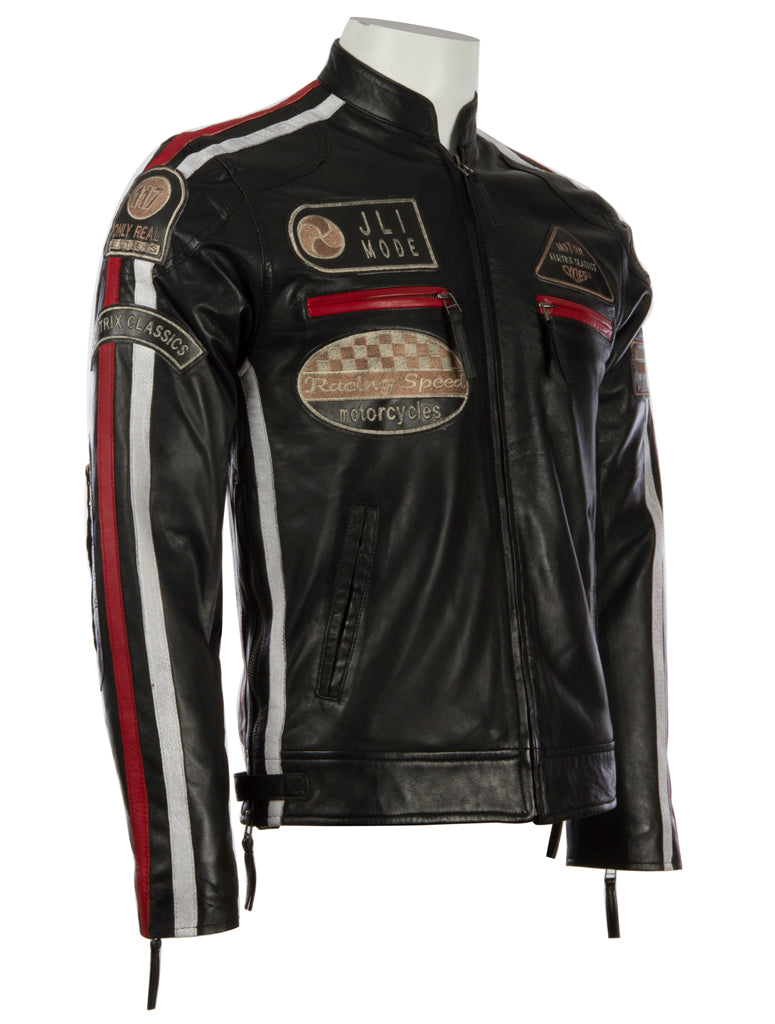 CXUS Men's Racing Biker Jacket - Black