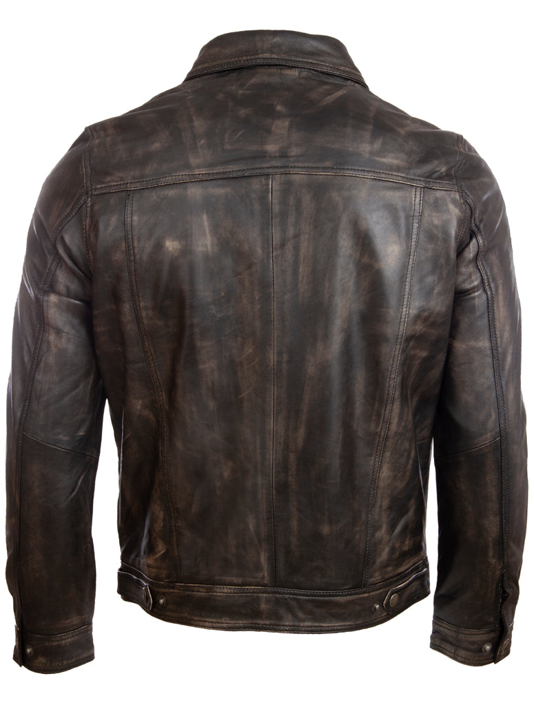 Aviatrix Men's Super-soft Real Leather Classic Harrington Fashion Jacket (AGQ5) - Vegas