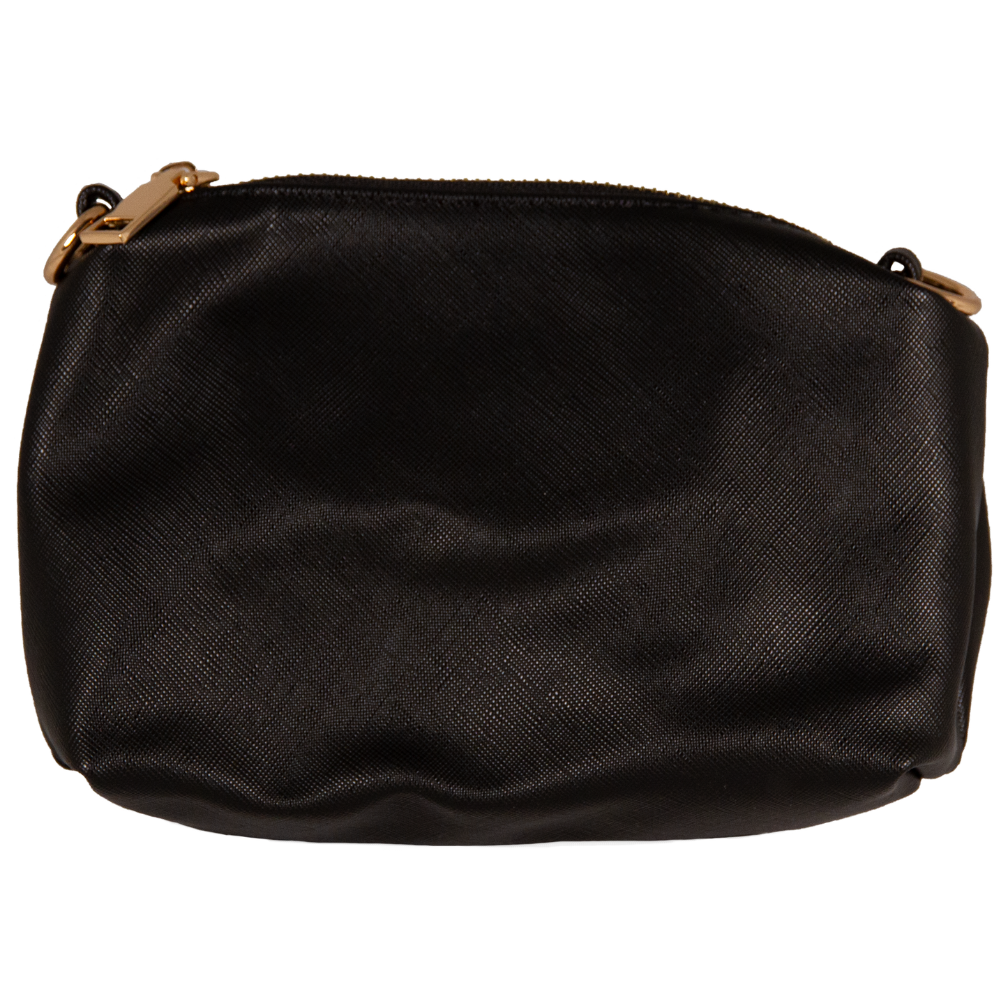 UNTRUE Women’s Haute Couture Gold Chain Drawstring Pouch Design Top-Handle Shoulder Bag Handbag Vegan Leather (ONMZ) - Black