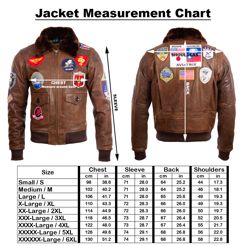 Aviatrix Men' s Real Leder Vintage Pilot Flug Bomber Patchjacke (5I0N)